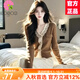 EDJCVTT蕾絲邊V領(lǐng)毛衣外套女裝2025春秋冬新款時尚針織開衫獨特別致上衣 圖片色 XL 120-130斤