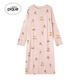 gelatopique睡裙女秋冬晚安小熊滿(mǎn)印連衣裙長(cháng)裙PWCO254366 粉色 均碼 F