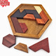 語(yǔ)森憶英國尾單木制智力拼圖幾何六邊形拼圖拼板益智早教認知玩具七巧板 六邊形