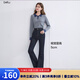 百圖betu女裝2025秋季新款牛仔微喇褲高腰顯瘦防褪色褲子女2508T78 深牛仔藍 L