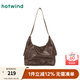 熱風(fēng)（Hotwind）秋季新款女士擦色做舊復古棕色單肩包大容量休閑女包包 131黑棕 F