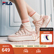 FILA 斐樂(lè )官方女鞋秋季新款板鞋蘿卜鞋厚底面包鞋休閑鞋運動(dòng)鞋子 奶白/煙玫瑰粉-GR 36
