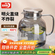 青蘋(píng)果硼硅耐熱玻璃冷水壺涼水壺玻璃扎啤壺煙灰色1.8L