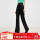 秋水伊人修身顯瘦春秋新款高腰舒適簡(jiǎn)約通勤百搭褲子女 黑色 M