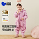 迷你巴拉巴拉嬰兒連體衣棉服外出幼兒衣服保暖雙面絨兩面穿外套2025冬新款 紫色調00377 90cm