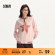 森馬外套女中長(cháng)款仿麂皮寬松撞色夾克秋季字母星星棒球服美式復古 夢(mèng)幻粉60301 M