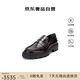 托德斯（TOD'S ）正品保障女士酒紅色牛皮橫條裝飾樂(lè )福鞋 35