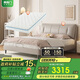 喜臨門(mén)頭層牛皮床 主臥舒適簡(jiǎn)約大床 云朗pro 尼亞pro云霧米1.5x2米