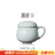 雅瓷[中秋禮物]汝窯陶瓷茶水分離杯家用帶蓋帶中漏辦公室泡茶杯同心杯 汝窯同心杯290ml1只