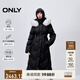 ONLY冬季90白鵝絨保暖直筒連帽長款羽絨服女|124412030 H1Z 黑色 M (165) 84A