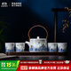 景德鎮官方陶瓷茶具套裝青花玲瓏茶壺泡茶杯功夫茶整套高檔送長(cháng)輩禮物 花漫提梁壺茶具