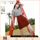 三彩大碼女裝2025夏季新款全棉A字牛仔短裙美式辣妹風(fēng)顯瘦胖MM 酒紅 M 160/72B