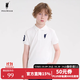 POLOWALK童裝男童短袖POLO衫2025夏季新款保羅運動(dòng)兒童翻領(lǐng)T恤上衣大馬標 白色 140 cm