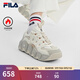 斐樂(lè )（FILA）官方女鞋復古運動(dòng)鞋新款加絨可頌鞋休閑鞋老爹鞋 豆腐白/燕麥色-TO 38