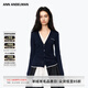 ANN ANDELMAN【明星同款】2025秋季拼接針織衫假兩件長(cháng)袖V領(lǐng)開(kāi)衫 深寶藍 XS