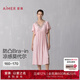 愛慕春夏睡美人睡衣女柔軟莫代爾短袖帶胸墊家居睡裙AM44A851 慕斯粉37L M 165
