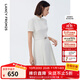 朗姿【尖貨補單】黑白色顯瘦輕禮服襯衫連衣裙女夏新款復古小黑裙裙子 白色 S 155/76A