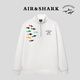 大青鯊 AIR SHARK意大利官方鯊魚(yú)立領(lǐng)衛衣男女同款重磅長(cháng)袖T恤秋冬季時(shí)尚百搭外套 白色衛衣 AIR鯊魚(yú)群 L 建議120-140斤