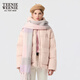Teenie Weenie小熊女羽絨服2025冬季新款簡(jiǎn)約休閑保暖連帽羽絨外套