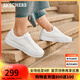 斯凱奇（Skechers）女鞋秋季板鞋女子舒適休閑鞋純色百搭空軍一號小白鞋185000 白色/WHT 38