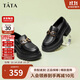 他她TATA英倫厚底jk樂(lè )福鞋女鞋黑色學(xué)院淺口單鞋 黑色 37
