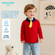 馬卡樂(lè )純棉舒適嬰幼兒男女童翻領(lǐng)長(cháng)袖春透氣柔軟百搭t恤 大紅 140