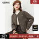 KBNE咖色針織毛呢外套2024新款短款外套氣質(zhì)夾克長(cháng)袖毛衣春秋冬女 咖啡色 S