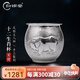 歸銀堂純銀999十二生肖杯子大容量足銀茶杯主人杯單杯水杯手工茶具送禮 豬 140ml+證書(shū)+禮盒