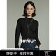 初語(yǔ)舒絨保暖長(cháng)袖t恤女2024秋冬新款半高領(lǐng)修身創(chuàng  )意刺繡打底衫 黑色 XL