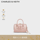CHARLES&KEITH繩結拉鏈保齡球包波士頓包生日禮物CK2-30671768 淺粉色Light Pink S
