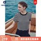 Navigare意大利小帆船短袖條紋T恤衫女25夏季新品圓領(lǐng)百搭體恤衫時(shí)尚上衣 黑白條紋 L