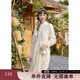 紫涵（ZIHAN）紫涵肌理感提花襯衫連衣裙女秋季輕國風(fēng)長(cháng)袖中長(cháng)款網(wǎng)紗裙 皦玉白 S