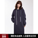 ELLE法式設計感連帽抽繩連衣裙女2025春季新款優(yōu)雅別致通勤衛衣裙 藏青 M