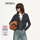 MO&Co.針織開衫2025秋新品含綿羊毛圓領(lǐng)金屬拉鏈短款簡法MBE3CART01 深花灰色 S /160