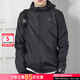 安德瑪（Under Armour）官方外套男  2025秋季新款梭織防風(fēng)連帽戶(hù)外登山健身訓練運動(dòng)夾克 單層/連帽梭織防風(fēng)/建議10°以上 黑色 XL 180/100A
