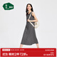 松山棉店商場(chǎng)同款二合一薄荷條紋女士帶杯背心裙無(wú)袖長(cháng)款顯瘦睡裙休閑寬松 黑白條 L (165)