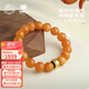 布達拉宮蜜蠟手串男女款念珠盤(pán)玩沉香轉運珠雞油黃琥珀單圈手鏈生日禮物 蜜蠟925銀手串