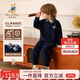 Classic Teddy男童套裝兒童衛(wèi)衣衛(wèi)褲2件套中童裝秋翻領(lǐng)polo上衣格子套 深藍 130