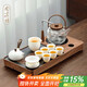尚言坊功夫茶具整套帶茶盤(pán)煮茶燒水一體式茶臺泡茶器全套裝喬遷搬家禮物
