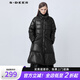 S.DEER圣迪奧女裝時(shí)尚高領(lǐng)亮面寬松A字黑色長(cháng)款羽絨服S21482406 黑色/91 L 170