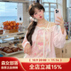 森女部落原創(chuàng  )甜美風(fēng)小熊印花設計感長(cháng)袖T恤女2025春季新款女裝 粉色（單件） S