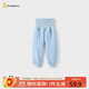 童泰（TONGTAI）寶寶褲子秋冬季純棉夾棉長(cháng)褲兒童高腰家居褲護肚棉褲藍色90cm