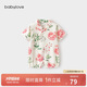 babylove嬰兒連體衣夏季竹棉山茶紗布和尚服新生兒寶寶衣服薄款透氣哈衣