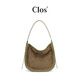 CLOS原創(chuàng  )經(jīng)典Blend系列流浪包hobo包秋冬美拉德絨面單肩包女包 苔蘚綠 中包