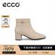 愛(ài)步（ECCO）靴子女 2025新款冬季切爾西靴羊皮中跟厚底方頭女靴 型塑290983 石灰色29098301378 38