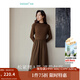 茵曼（INMAN）2025秋冬女裝新款燈芯絨連衣裙新品長(cháng)袖休閑針織禮服中長(cháng)裙子 咖啡色 S