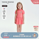 Teenie Weenie小熊童裝25年夏新款女寶寶泡泡袖POLO連衣裙 紅色 100 cm