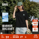 森馬（Semir）迪士尼短袖t恤女中長(cháng)款寬松圓領(lǐng)上衣25夏新款涼感重磅刺繡打底衫 黑色90001 M