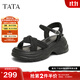他她（TATA）涼鞋女鞋2025秋季新款休閑厚底法式氣質(zhì)時(shí)裝涼鞋女 黑色 38
