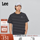 Lee商場(chǎng)同款25新品舒適版圓領(lǐng)條紋Logo徽標(biāo)男短袖T恤LMT010158207 黑色 L